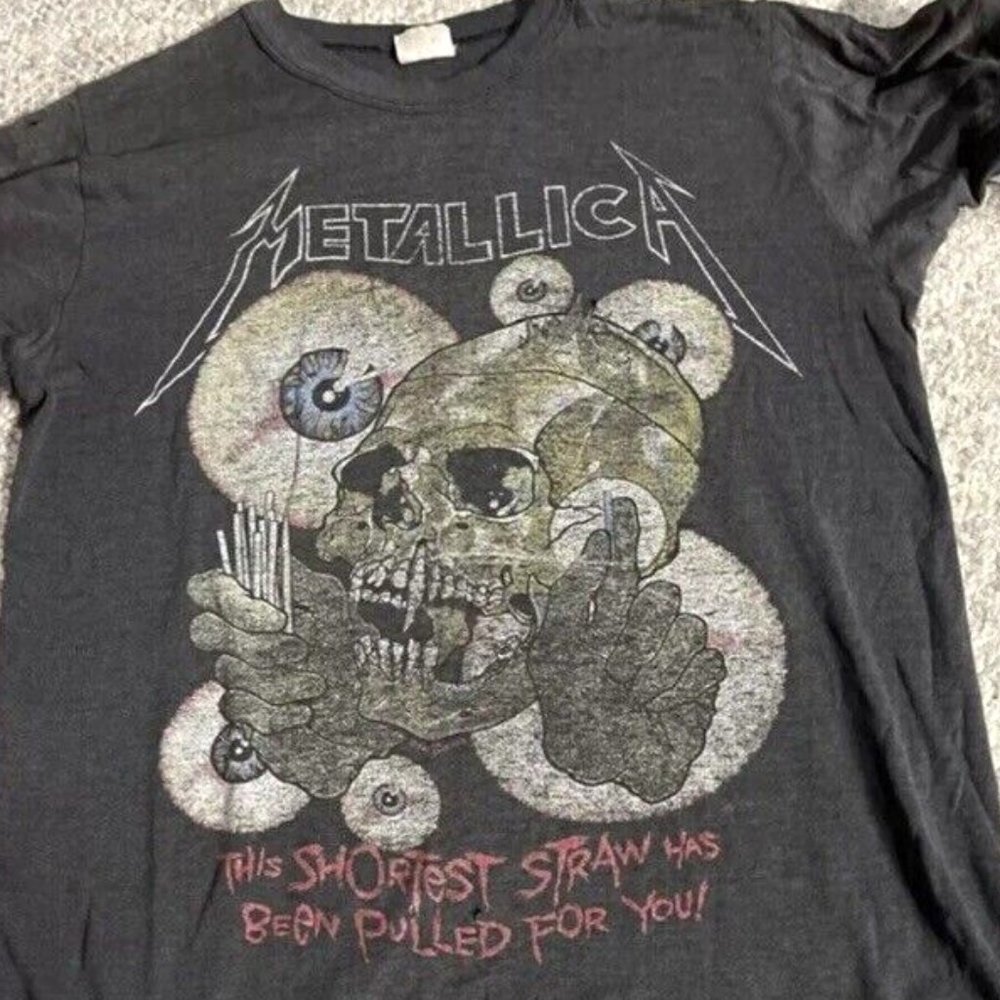 Metallica - Vintage 1988 Pushead The Shortest Straw Shirt - Size M